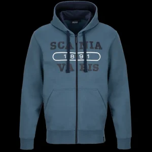 Scania Tröjor & Hoodies | Blå huvtröja 1891 med dragkedja – Herr