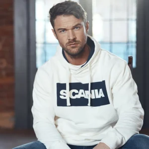 Scania Tröjor & Hoodies | Broken White Block-huvtröja – Herr