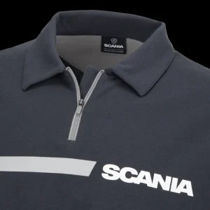 Scania Pikétröjor | Djupblå 1/4-zip polo – Herr