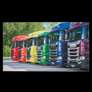 Scania Bäddset, Filtar & Handdukar | Handduk med lastbilar i regnbågens färger