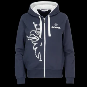 Scania Tröjor & Hoodies | Huvtröja Gripen med dragkedja Marinblå – Dam