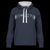 Scania Tröjor & Hoodies | Marinblå avslappnad huvtröja med rand – dam