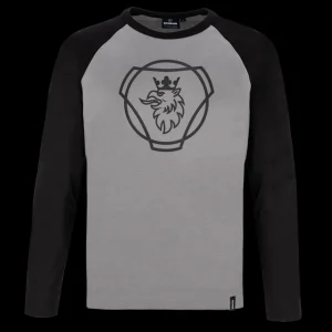 Scania T-shirts | Tvåfärgad grå långärmad T-shirt – Herr