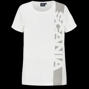 Scania T-shirts | Vit t-shirt med vertikal rand – dam
